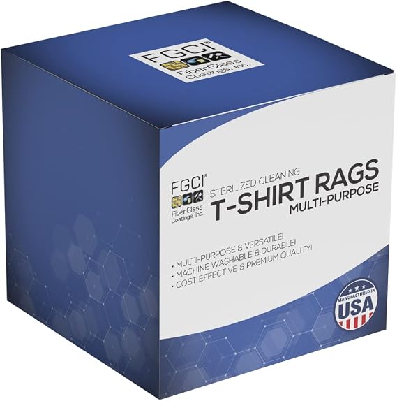 FGCI Sterilized Cotton Shirt Rags 5 Pound Box, Multipurpose Cleaning Cloths for Workshop, Paint, Resin, and Auto Shop Use