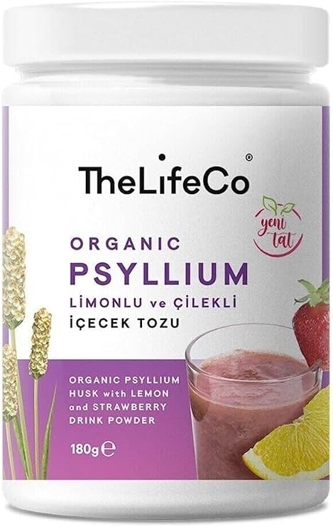 TheLifeCo Organik Psyllium - Karnıyarık Otu Limonlu Ve Çilekli Içecek Tozu 180 Gr