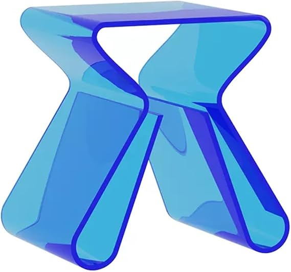 Acrylic Side Table, Modern Sofa Table Nightstand, End Table for Small Spaces, Couch Table for Living Room, Bedroom, Bathroom(Blue)