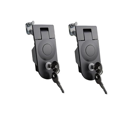 STHang-D 2 PCs Compression Latch,Powder Coated Zinc Alloy Sealed Adjustable Lever Hand Operated Compression Latchs Key Locking for Car Boat RV Door Cabinet Latch Lock,Black
