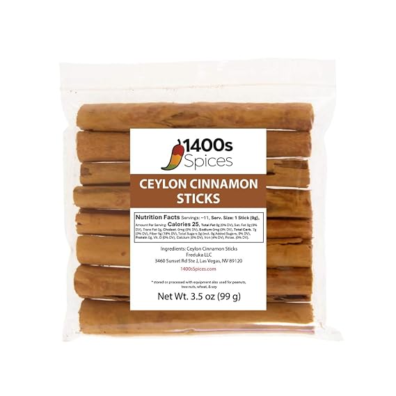 3.5oz Ceylon Cinnamon Sticks from Sri Lanka, Canela Entera.