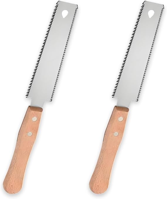 2Pcs Japanese Pull Saw, Hand Saw for Wood Carpentry Tools | Small Woodworking Hand Saws, Flexible Double Edged with Wooden Handle Portable Tool, for Woodworking and DIY Projects