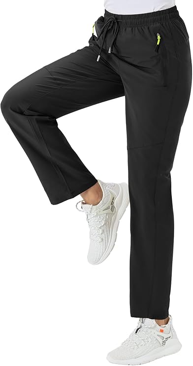 BGOWATU Women's Hiking Cargo Pants Quick Dry Lightweight Water Resistant Joggers Pants Zipper Pockets