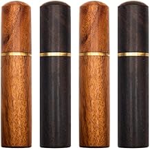 Yuchew Needle Case Sewing Needle Holder Portable Wooden Embroidery Needle Case Needle Tube Keeper Container for Storage Tapestry Cross Stitch Leather Darning Needle, Toothpick, Pill, Bead (4 Packs)