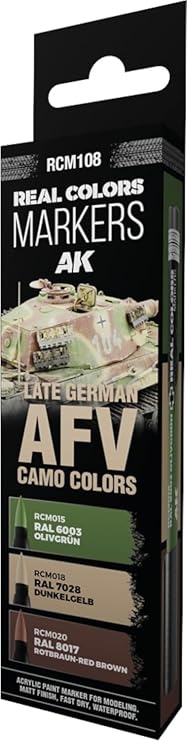 AK Interactive Real Colors Markers Late German AFV Camo Colors - Set 3 Real Colors Markers