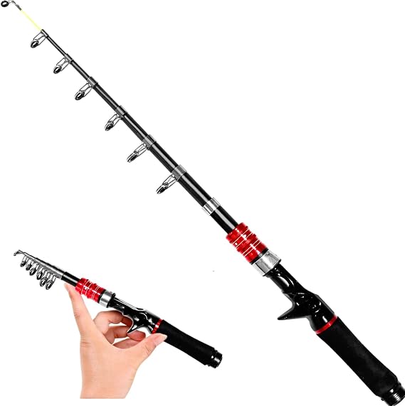Telescopic Fishing Rod Mini Portable Pole for Saltwater and Freshwater Lightweight and Compact Spinning Rods
