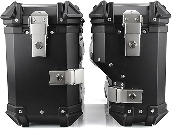 Universal Motorcycle Side Tool Box Luggage Hard Case Side Luggage, 38L Aluminum Motorcycle Waterproof Side Cases Panniers