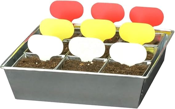 Galvanized Seed Starting Tray Nursery Pots - 9 Holes Plant Seed Grow Box Insert Propagation Nursery Seedling Starter Tray (1 Pack)