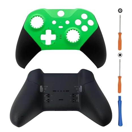 Replacement Housing Shell Case Front Back Cover Faceplate Accessories for Xbox Elite Series 2 Controller, Green + Black