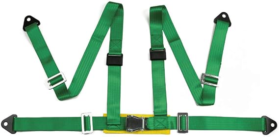 eat Belts Style Competition 4 Point Snap-In 2" Seat Belt Racing Harness safety belt seat harness with Camlock (Green)