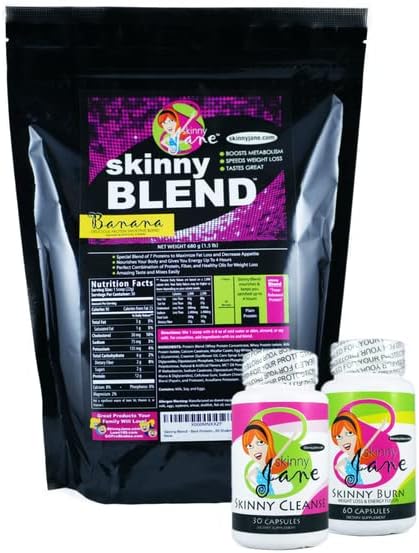 Quick Slim Weight Loss Kit, Lose Weight Fast, Diet Plan, Best Tasting Protein Shakes for Women, Appetite Suppressant, Fat Burner Diet Pills, Cleanse and Detox - Skinny Jane - Banana