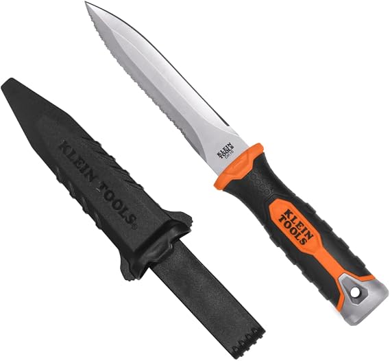 KLEIN TOOLS DK16 Double-Edged Duct Knife, Serrated Blade, 5-1/2-Inch