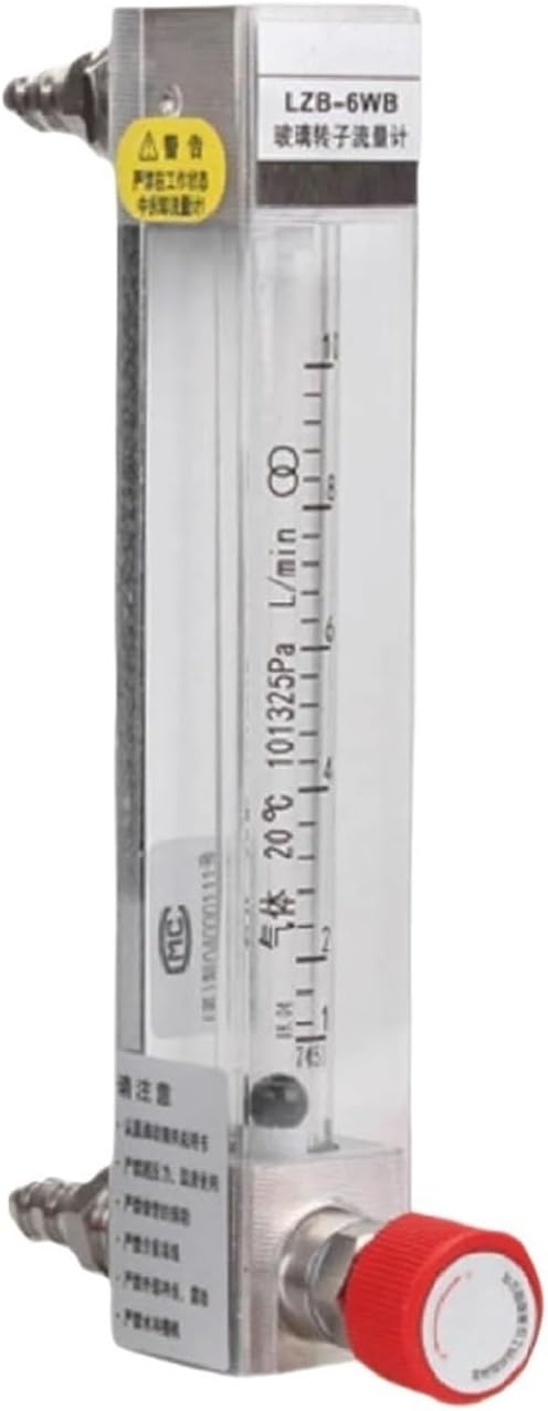 Glass Tube Rotameter LZB-6WB Flow Meter for Air Oxygen Nitrogen Water Liquid Industrial Variable Area Float Flowmeter Panel Moun(1-10L-min)
