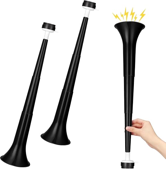 2 Pcs Stadium Horn for Adult, 21 Inch Vuvuzela Blow Horn Noisemakers