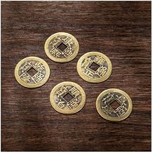 0.9 Inch Chinese Feng Shui Coins Good Luck Fortune Coin, 100 Pieces Feng Shui I-Ching Coins Fortune Coin, Iron Chinese Gold Coins for Good Luck, Ancient Chinese Dynasty Time Coin,A Set