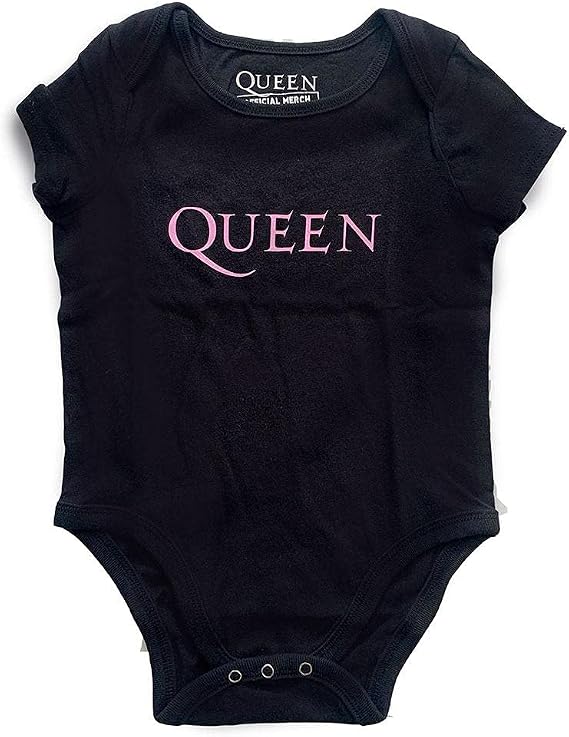 Queen Kids Baby Grow: Pink Logo - 18 - 24 Months - Black