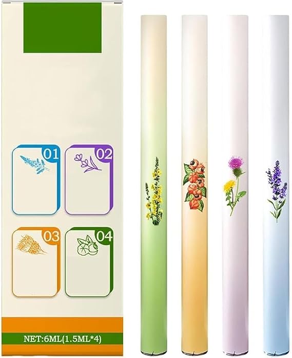 Herbal Diffuser Pen, Aromatherapy Inhaler Stick,Portable Vaporless Fum Inhaler for Cleanse,Breathing Aid & Oral Freshening,Dual-Action Herbal Purifier Pens,Natural Plant Ingredients (1 Box)