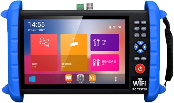 Portable 7 Inch CCTV Tester-Support up to 6K IP Camera Test- AHD, TVI, CVI & CVBS Analog Camera Test-RJ45 Cable TDR Tester with PoE/IP Discovery/HDMI in & Out/Built in WiFi/PTZ