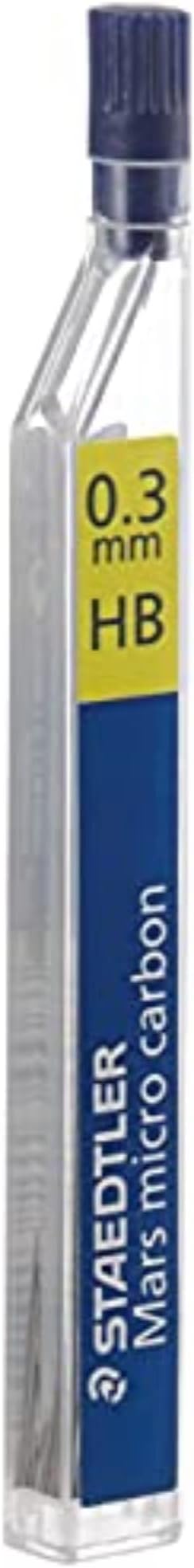 Staedtler Micro Mars Carbon Mechanical Pencil Lead, 0.3 mm, HB, 60 mm x 12 Leads (250 03 HB)
