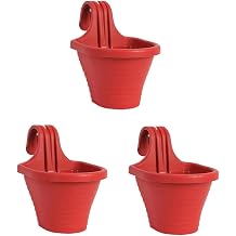 Hanging Balcony Flower Pot 20 Cm, 3 Liters 3 Pieces Red