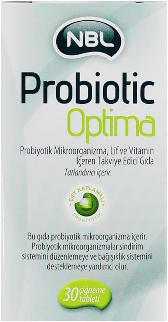 NBL Probiotic Optima, 30 Çiğneme Tableti, Probiyotik Mikro Organizması, Lif ve Vitamin İçeren Takviye PROBNEBEJGSE1