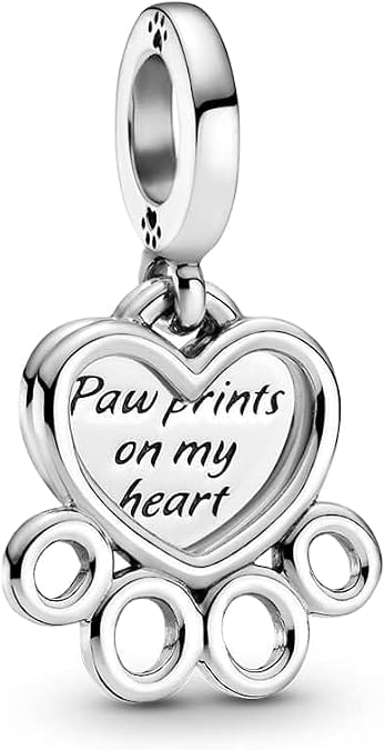 PANDORA Hearts & Paw Print Dangle Charm