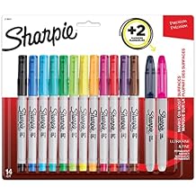Sharpie Ultra Fine Permanent Marker Set - 12 Assorted Ultra Fine Markers plus 2 Fine Point Markers
