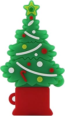 CHUYI Novelty and Cute Christmas Tree Shape Design 64GB USB 2.0 Flash Drive Pen Drive Memory Stick Storage Cool Thumb Drive U Disk Gift Red - 1 Pack