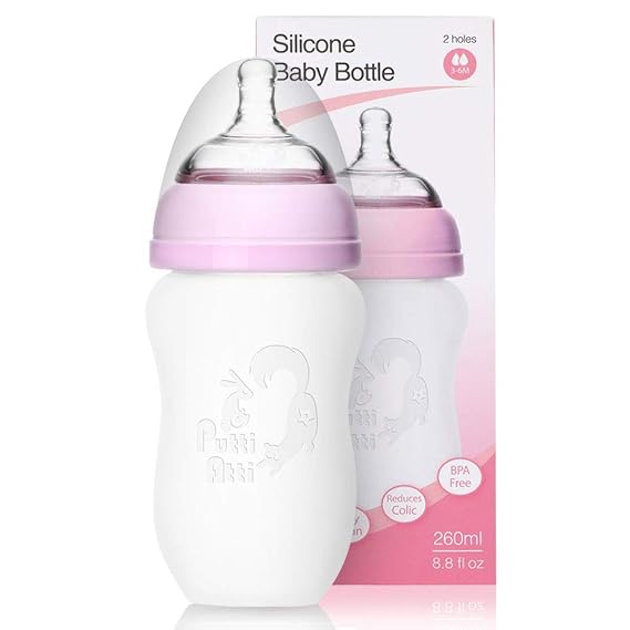 Silicone Baby Bottle, 8.8 fl oz [Pink]