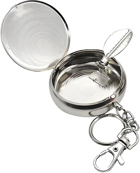 Spelt Portatif Küllük Taşınabilir Seyahat Mini Kokusuz Kül Tablası Anahtarlık Metal Cep Küllüğü