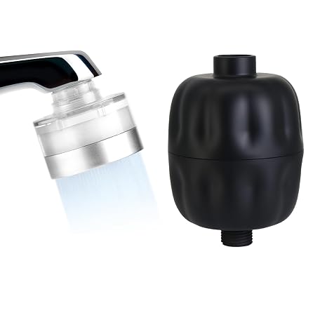 Bathroom Sink Faucet Filter and Black Heavy Duty Shower Filter Bundle