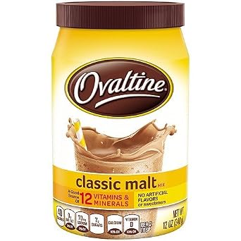 Nestle, Ovaltine, Classic Malt Beverage, 12-Ounce Canisters Pack of 3