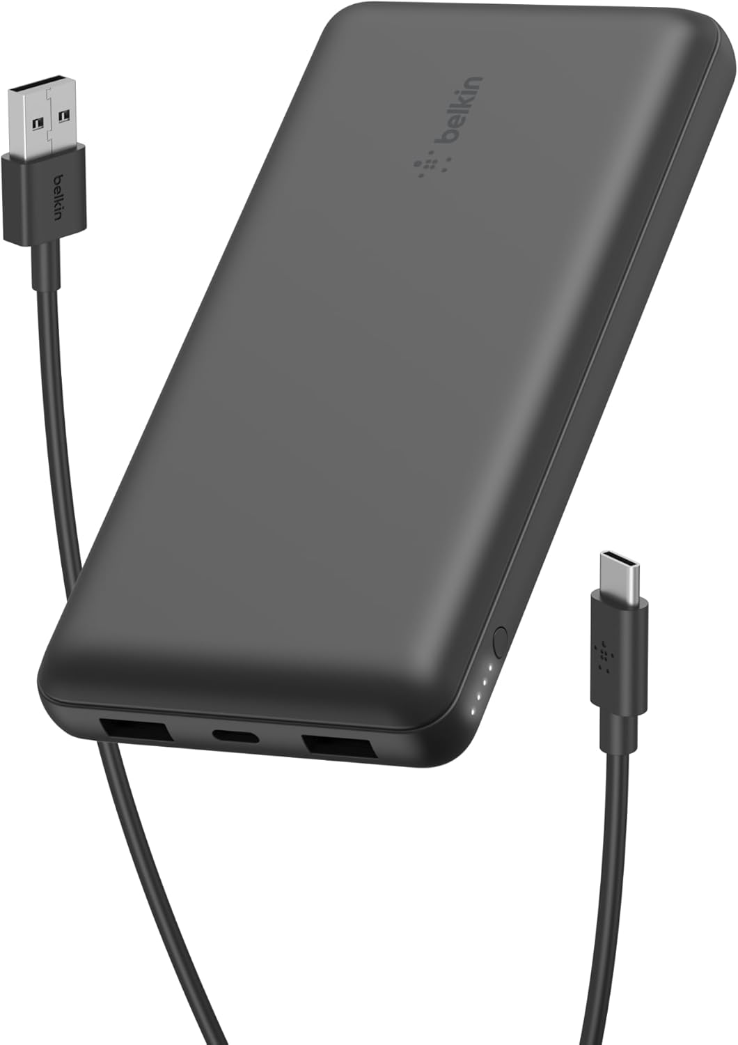 Belkin USB C Portable Powerbank 20000 mAh, USB Type C Input 20K Power Bank with Output Port USB C to A Cable Included 2 USB A Ports, Black
