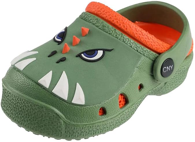 Capelli New York Toddler Boys Injected EVA Clogs with Backstrap, Green Dino TB, 5 Toddler