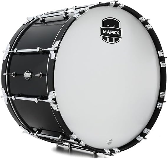 Mapex Quantum Mark II Marching Bass Drum - 14 x 24 inch, Gloss Black