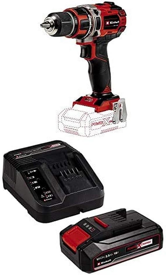 Einhell TP-CD 18/50 Li BL - Solo, Cordless Screwing and Einhell 18V 2.5 Ah PXC Starter Kit (Startup Set)
