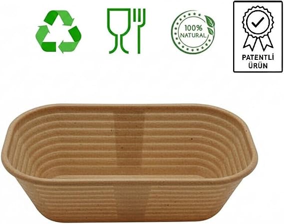 Yıkanabilir Bio Hamur Mayalama Sepeti (Banneton) Hijyenik & Kırılmaz Bio Oval 22X13,5X8