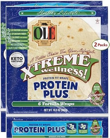 Ole Xtreme Wellness Protein Plus Soft Taco Tortillas - 6ct - 2 Packs - 3g Net Carbs - GLP-1 Diet Friendly - Keto Tortilla Wraps