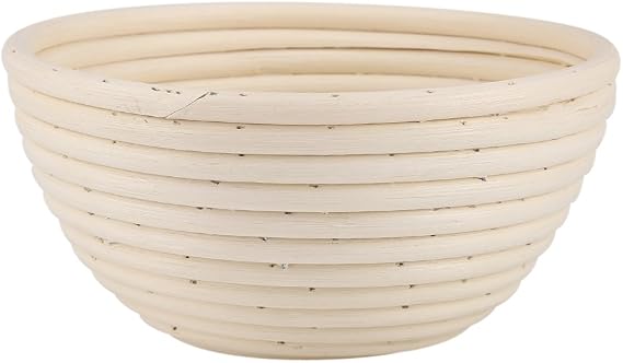 Round Rattan Bread Basket Making for Chefs Family, Nature Rattan Bread Basket for Bread, European Cane Basket for Dough Rising (18 * 9cm)