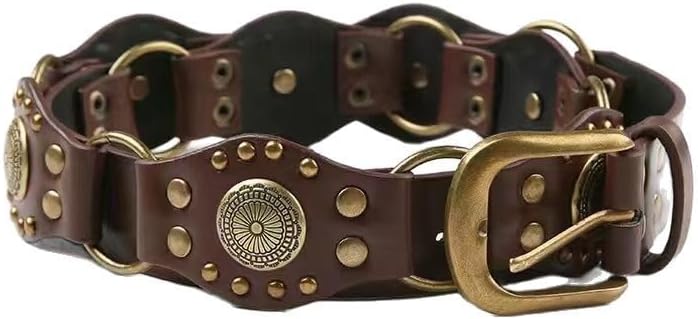EMMIOL Y2K Belt for Women Star Studded Belt Vintage Gothic Grunge Punk Rock PU Leather Waistband