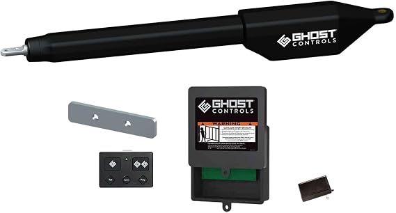 Ghost Controls Automatic Gate Opener Kit for Column Mounted and Decorative Driveway Swing Gates with Gate Opener Remote - Solar Capable - Manor Series - Model HDP1