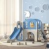 NYEEKOY 8-in-1 Toddler Slide and Climber Playset, Kids Slide Playground with Stairs, Tunnel, Telescope, Storage, Basketball Hoop and Ball, Indoor Outdoor, 1-3 Years Old, Green