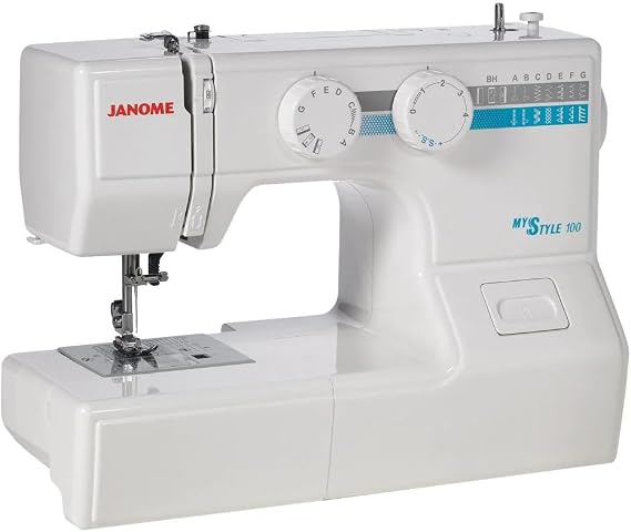 Janome MyStyle 100 Mechanical Sewing Machine - Beginners Sewing Machine with 15 Built in Stitches, 4 Step Buttonhole, and Top Loading Rotary Bobbin, For Stitching Clothes, Home Decor