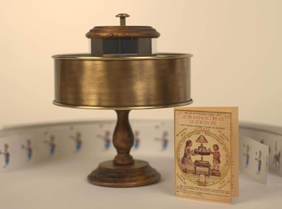 Classic Brass Praxinoscope Optical Toy Early Animation Device Zoetrope with Mirrors