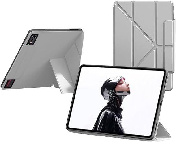 Protective Case for RedMagic Astra, Multi-Angle Folding Stand Bracket Tablet Sleeves Cover, All-inclusive Protection Case, Slim Smart Lightweight, Auto Wake/Sleep Function (White)