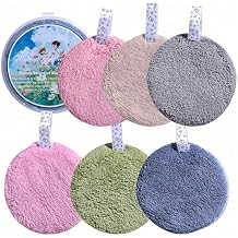 BS-MALL 6 Pcs Reusable Makeup Remover Pads with Round Box - Soft Micellar Water Wipes for Eye Shadow & Facial Cleansing - Gentle for All Skin Types - Perfect Women Gifts