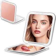 MOMOKUBA Compact Mirror, 30X/1X Magnifying Travel Makeup Mirror, Portable Foldable Pocket Mirror for Purse, Mini Lightweight Beauty Mirror for Women Girls