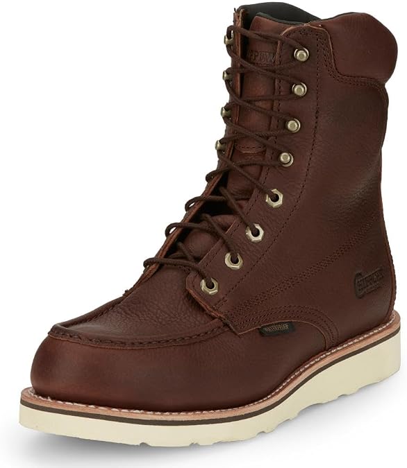 Chippewa Edge Walker Waterproof Wedge Work Boots for Men, EH-Rated | Moisture-Managing Lining, Soft Toe, Block Heel, Cushion Comfort, Wide Lace Up Boots Men, Work Boot for Jobsite Use