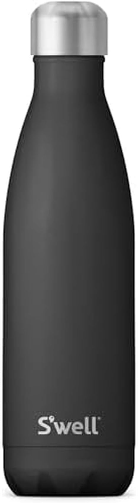 Swell Stainless Steel 17oz Water Bottle, Onyx Black, Triple-Layer Vacuum Insulated for 36 Hours Cold, 18 Hours Hot, BPA-Free, Durable and Portable