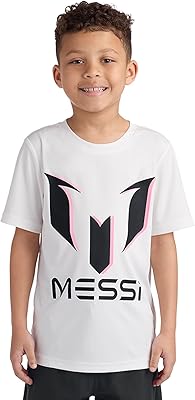 Messi Boys Lifestyle Short Sleeve Top, Loose-Fit Shirt with Logo, Comfortable, All-Day Wear
